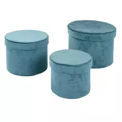 CONJUNTO DE CAIXAS DE VELUDO VERDE - 3 PCS