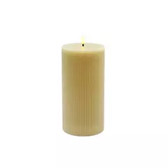 VELA DECORATIVA COM LED EM CERA COR BEGE