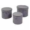 CONJUNTO DE CAIXA DE VELUDO CINZA - 3 PCS