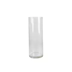 VASO CILINDRICO EM VIDRO TRANSPARENTE