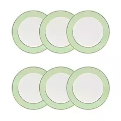 1 CJ. C/ 06 PRATOS SOBREMESA 22 CM - - MAIL ORDER - CLASSIC VERDE