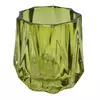 Conjunto De Castiçais De Vidro Verde Oliva 4 Pçs