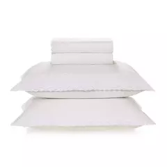 JOGO DE CAMA 4 PEÇAS ANTONIA BRANCO BRANCO 2,20 X 2,20 RETANGULAR CASAL