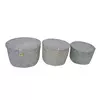 CONJUNTO DE CESTAS DE PALHA CINZA - 3 PCS
