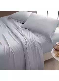JOGO DE CAMA DE BAMBU QUEEN PRATA