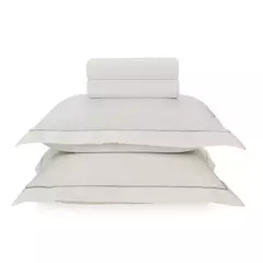 JOGO DE CAMA 4 PEÇAS DELIS 2,20 X 2,50 RETANGULAR CASAL BRANCO