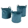 CONJUNTO DE CESTOS DE VELUDO VERDE - 3 PCS