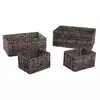 Conjunto De Cestos Plástico Marrom 4 Pçs