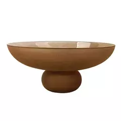CENTRO DE MESA EM VIDRO AMBAR FOSCO