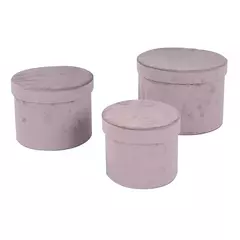 CONJUNTO DE CAIXAS DE VELUDO ROSE - 3 PCS