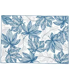 Jogo Americano Auguri Casa Foglia Branco c/ Bordado Azul 35X50cm