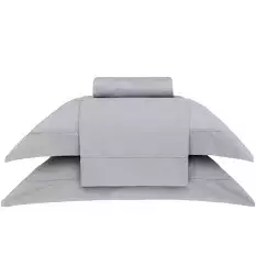 JOGO DE CAMA S KING DAMASK STRIPES P. 16 PRATA