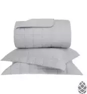 KIT 3 PC DAMASK STRIPES 1C. 290 X 250 2C. 50 X70 PRATA BUDDEMEYER