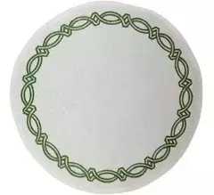 JOGO AMERICANO AUGURI CASA TRULY BRANCO C/ BORDADO VERDE 40 CM REDONDO