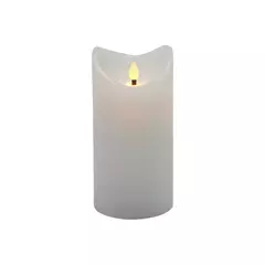 VELA DECORATIVA COM LED EM CERA COR BRANCA