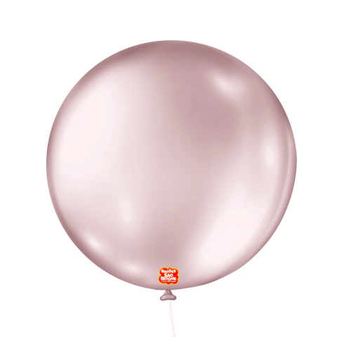 Balão Látex São Roque nr 05 com 25 Metallic Rosa Soft
