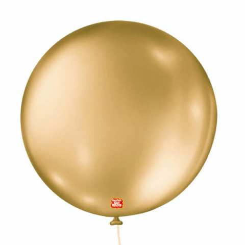 Balão Látex São Roque nr 05 com 25 Metallic - Dourado