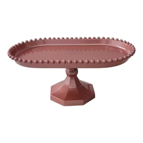 Kit 2 Boleiras Pérola Oblonga 25cm Festa Mesa Doce