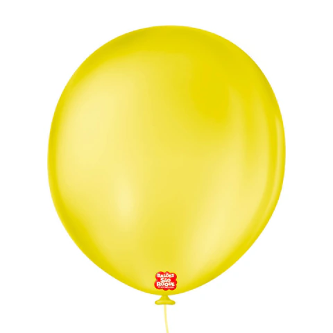 Balão São Roque Liso Redondo Amarelo Citrino 16 Polegadas 10 unidades