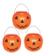 Kit 3 Balde Caldeirão Abóbora Halloween 18cm Para Doces