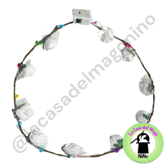 VINCHA FLORES BLANCAS LUMINOSO LED (VI03)