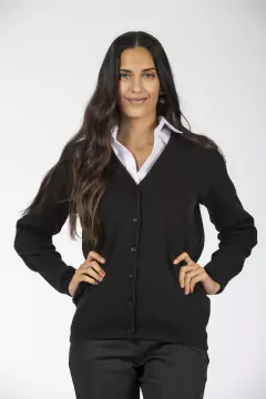 CARDIGÁN ABOTONADO NEGRO MUJER - comprar online