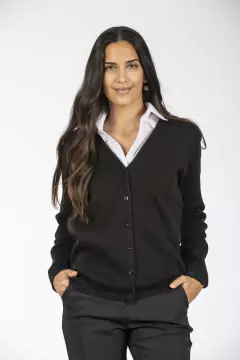 CARDIGÁN ABOTONADO NEGRO MUJER