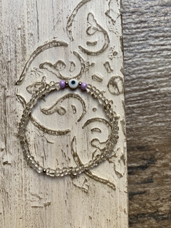 Pulsera vidrio y lila