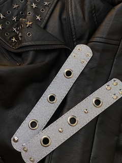BRAZALETE ROCK ANCHO PLATEADO