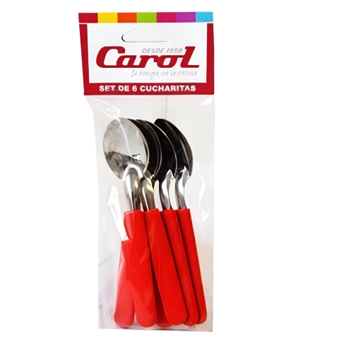 SET CUCHARITA COLOR ROJO X6