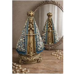 Imagem de Nossa Senhora Aparecida decorada artesanal católica
