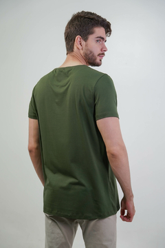CAMISETA PREMIUM ALGODAO EGIPCIO - VERDE ESCURO - LISA na internet