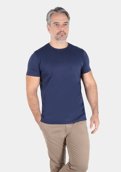 CAMISETA PREMIUM ALGODAO EGIPCIO - MARINHO - LISA - loja online