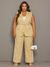 Calça Alfaiataria Plus Size G1 Listras na lateral Versátil Esportiva Elegante Moda Curvy - comprar online