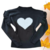 Blusa tricot coração Gabriela babados e elegância - preta