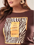Blusa Feminina Camiseta Plus Size T-shirt Marrom Moda Tendência Blogueira