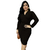 Vestido de Lanzinha Midi Decote Mangas Longas Transpassado Acinturado Cor Bege Mesclado - Preto Tamanho G - GG Inverno na internet