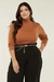 Blusa cacharrel segunda pele gola alta feminina plus size tamanho grande em viscolycra Caramelo - comprar online