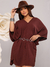 Bata Capa Multiformas Duna Blusa Feminina Cor da Moda Marrom Café Boho Chic - loja online