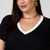 Imagem do Blusa Tshirt Camiseta Feminina Plus Size Gola V Viscolycra Moda Bicolor Preta e Branca GG 48/54