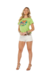 Camiseta Blusa T-shirt Estampada Cor Verde Tamanho Único na internet