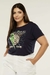 Camiseta T-shirt Blusa Feminina Plus Size Leopardo Azul Tamanho Plus Size Veste “Entre” 48/54