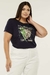 Camiseta T-shirt Blusa Feminina Plus Size Leopardo Azul Tamanho Plus Size Veste “Entre” 48/54 - Gilfer Variedades