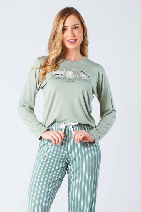 Pijama Feminino Inverno Preguiça