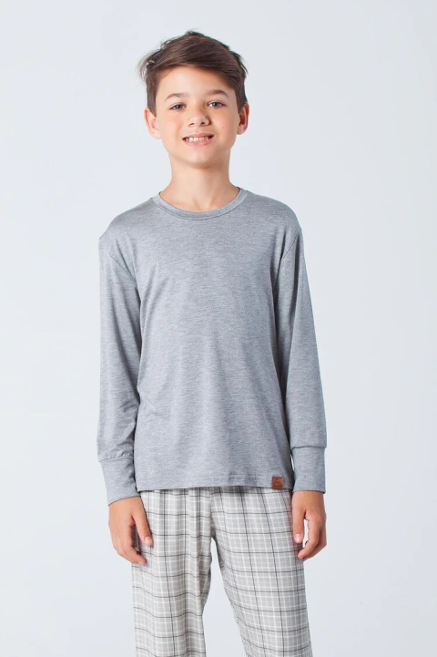 Pijama Juvenil Menino Inverno Xadrez