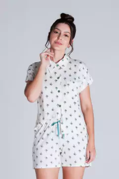 Pijama Feminino Curto Botão Paraíso