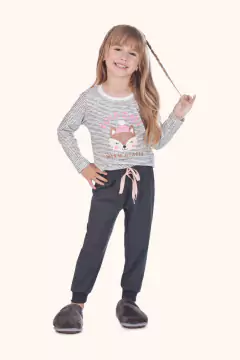 Pijama Juvenil Menina Inverno Família Raposa