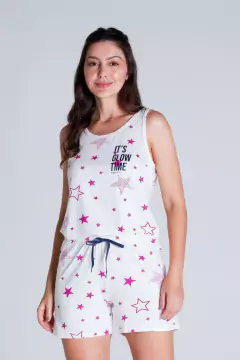 Pijama Feminino Curto Regata Estrela