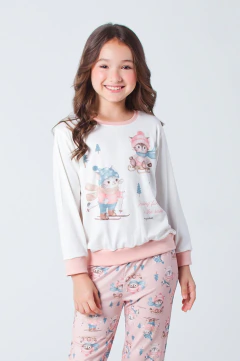 Pijama Infantil Menina Inverno Gatos