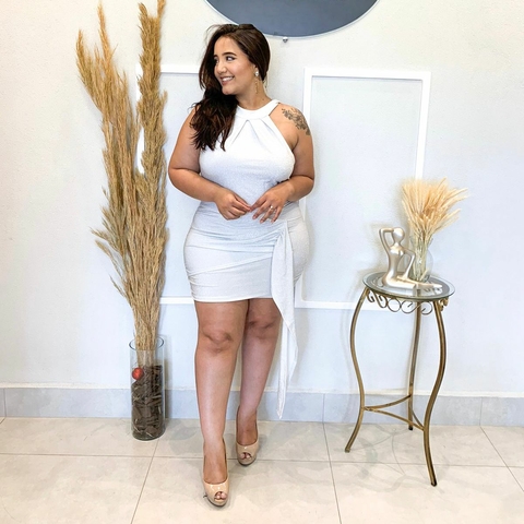 Vestido de lurex frente única